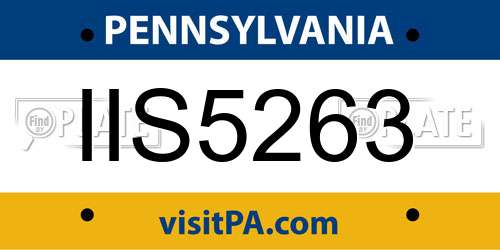 IIS5263 Pennsylvania License Plate