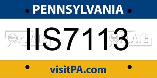 IIS7113 Pennsylvania License Plate