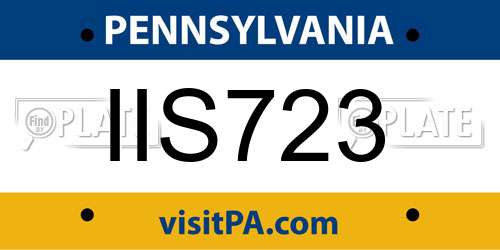 IIS723 Pennsylvania License Plate