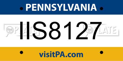 IIS8127 Pennsylvania License Plate