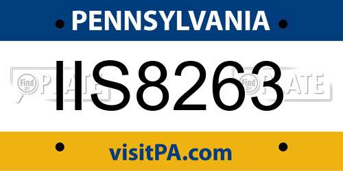 IIS8263 Pennsylvania License Plate