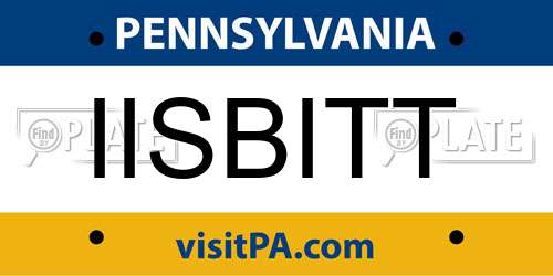 IISBITT Pennsylvania License Plate