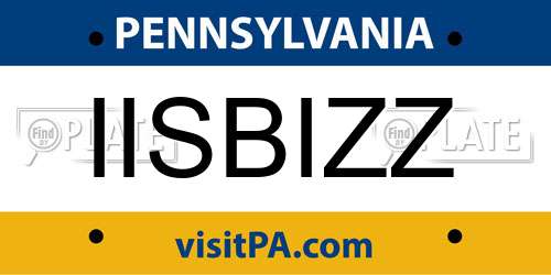 IISBIZZ Pennsylvania License Plate