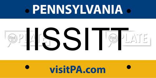 IISSITT Pennsylvania License Plate
