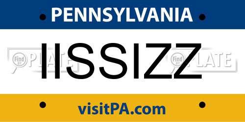 IISSIZZ Pennsylvania License Plate