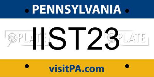 IIST23 Pennsylvania License Plate