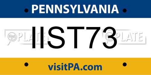 IIST73 Pennsylvania License Plate