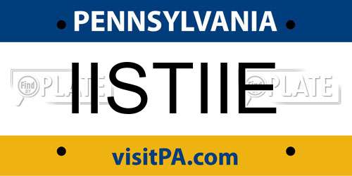 IISTIIE Pennsylvania License Plate