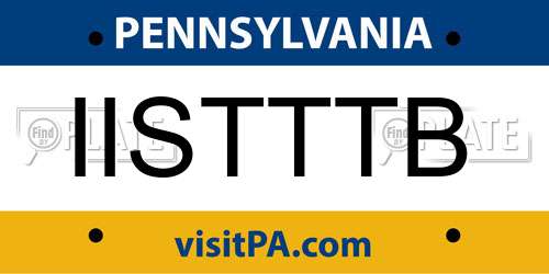 IISTTTB Pennsylvania License Plate