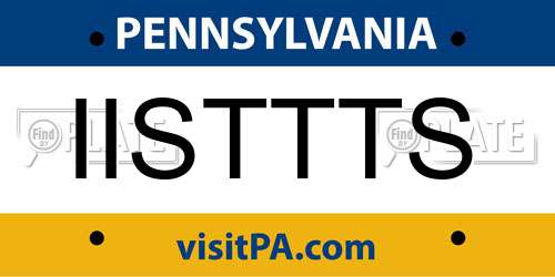 IISTTTS Pennsylvania License Plate