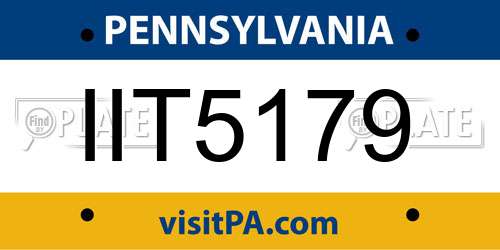 IIT5179 Pennsylvania License Plate
