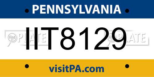 IIT8129 Pennsylvania License Plate