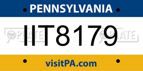 IIT8179 Pennsylvania License Plate