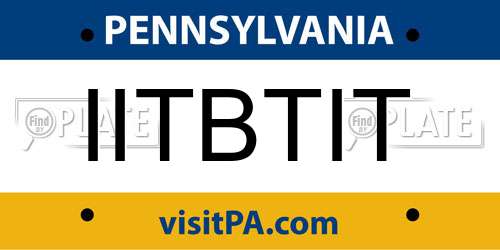 IITBTIT Pennsylvania License Plate