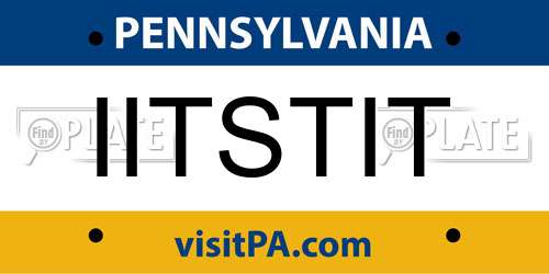 IITSTIT Pennsylvania License Plate