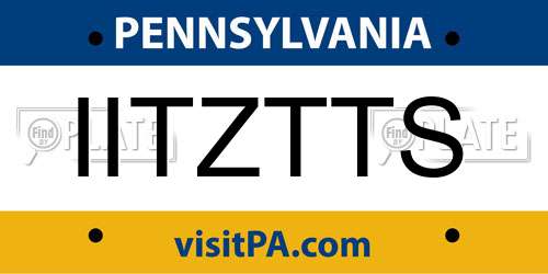 IITZTTS Pennsylvania License Plate