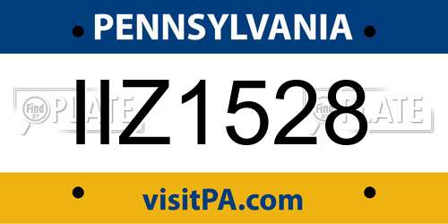 IIZ1528 Pennsylvania License Plate