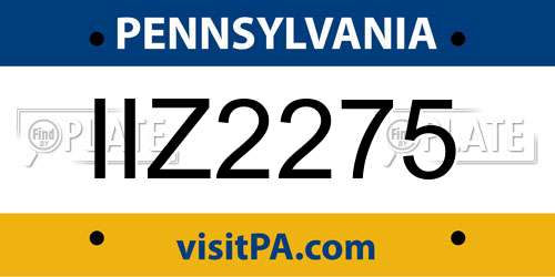 IIZ2275 Pennsylvania License Plate