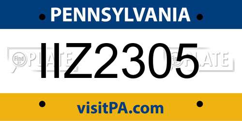 IIZ2305 Pennsylvania License Plate