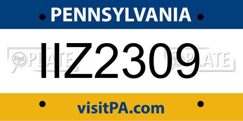 IIZ2309 Pennsylvania License Plate