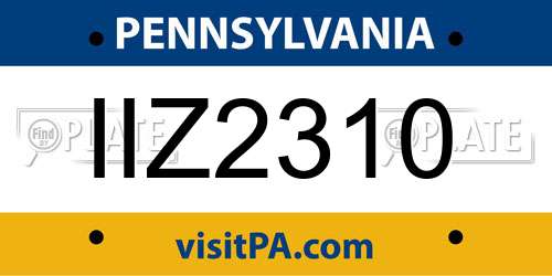IIZ2310 Pennsylvania License Plate