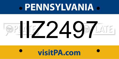 IIZ2497 Pennsylvania License Plate