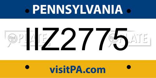 IIZ2775 Pennsylvania License Plate