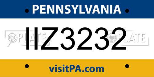 IIZ3232 Pennsylvania License Plate