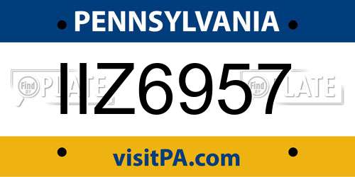 IIZ6957 Pennsylvania License Plate