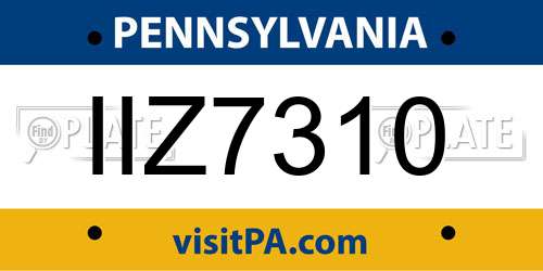 IIZ7310 Pennsylvania License Plate