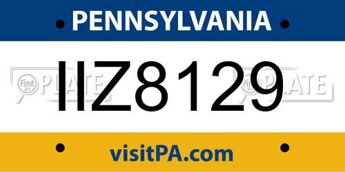 IIZ8129 Pennsylvania License Plate