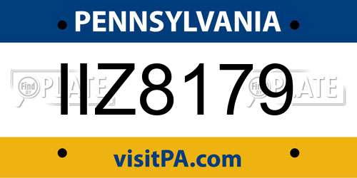 IIZ8179 Pennsylvania License Plate