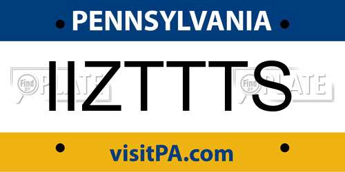IIZTTTS Pennsylvania License Plate