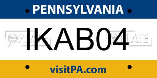 IKAB04 Pennsylvania License Plate
