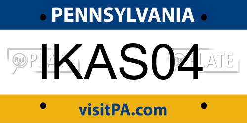 IKAS04 Pennsylvania License Plate