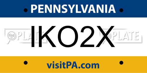 IKO2X Pennsylvania License Plate