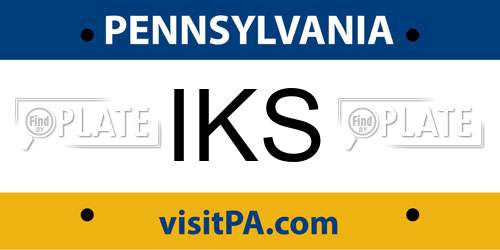 IKS Pennsylvania License Plate