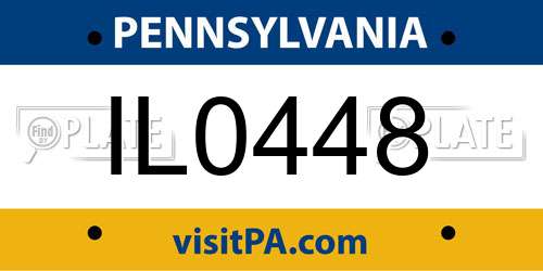 IL0448 Pennsylvania License Plate