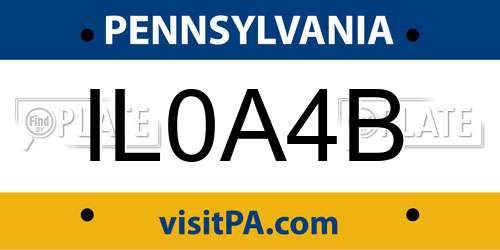 IL0A4B Pennsylvania License Plate