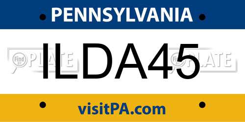 ILDA45 Pennsylvania License Plate
