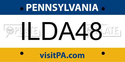 ILDA48 Pennsylvania License Plate