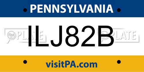 ILJ82B Pennsylvania License Plate