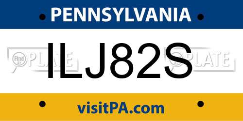ILJ82S Pennsylvania License Plate