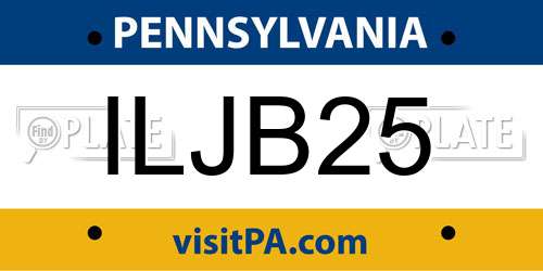ILJB25 Pennsylvania License Plate