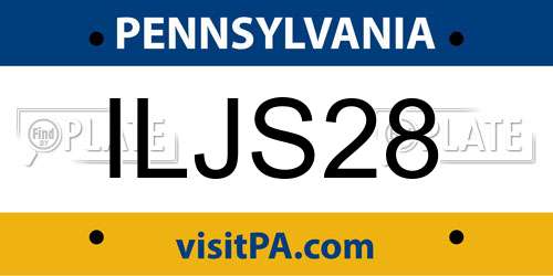 ILJS28 Pennsylvania License Plate