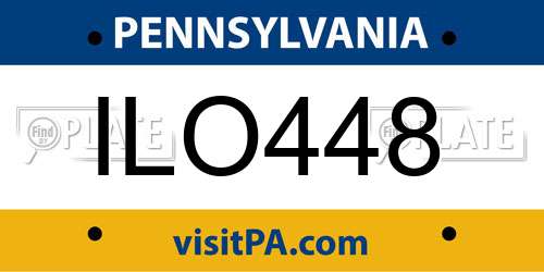 ILO448 Pennsylvania License Plate