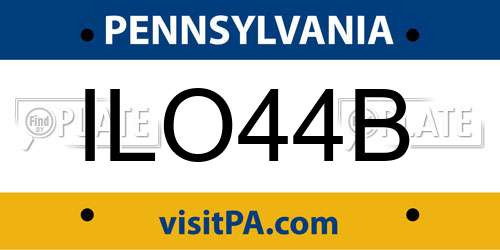 ILO44B Pennsylvania License Plate