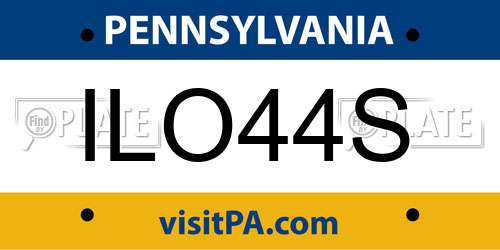 ILO44S Pennsylvania License Plate