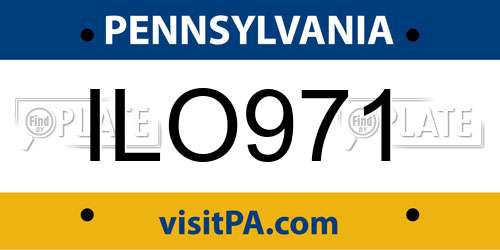ILO971 Pennsylvania License Plate