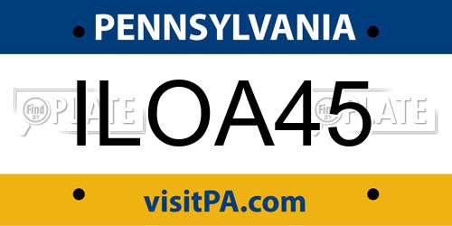 ILOA45 Pennsylvania License Plate